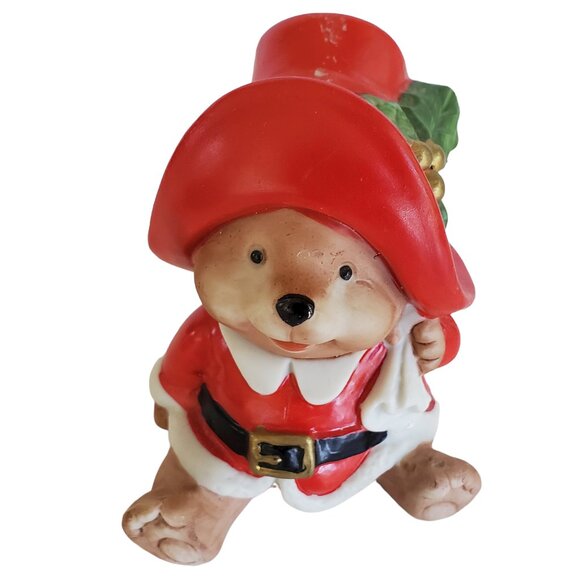 Vintage Homco Christmas Bears (3) Figurines Bisque Porcelain 5600 Home Interiors - Picture 4 of 7